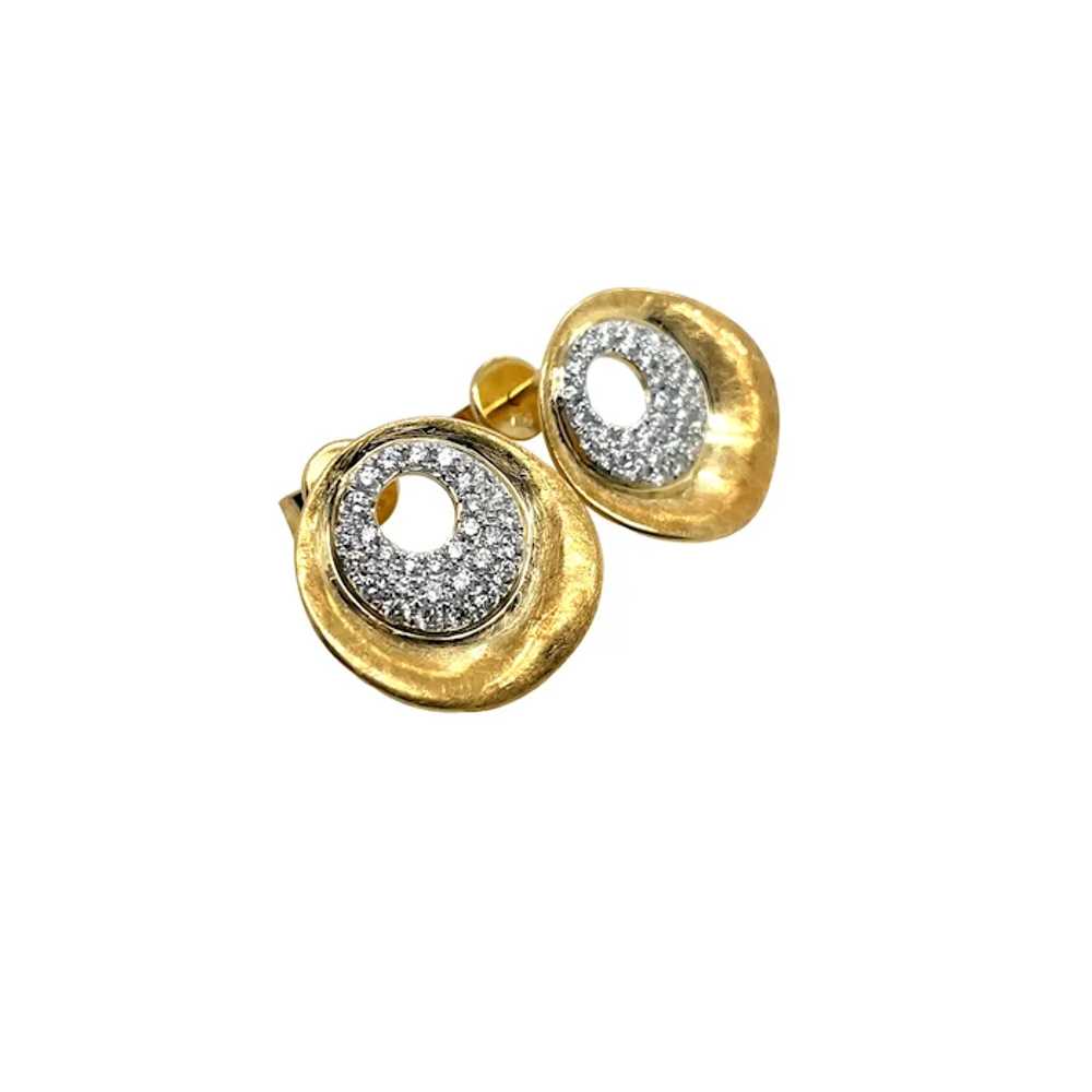 18K Yellow Gold Diamond Earring - image 3