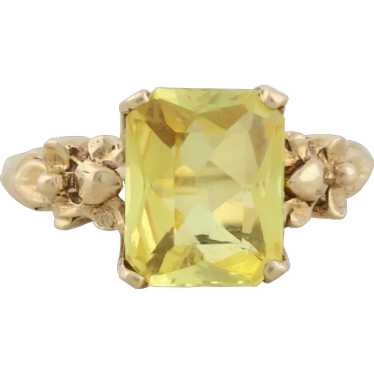 10k Yellow Gold Lab Created Yellow Sapphire Size 6