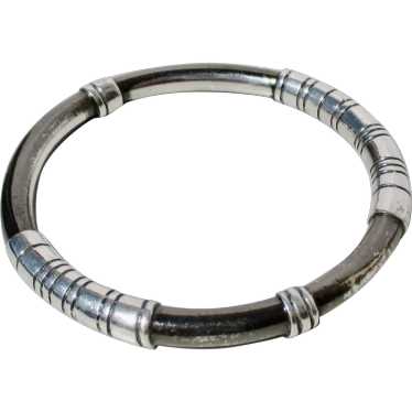 Vintage 40s  Two Tone Silver Bangle