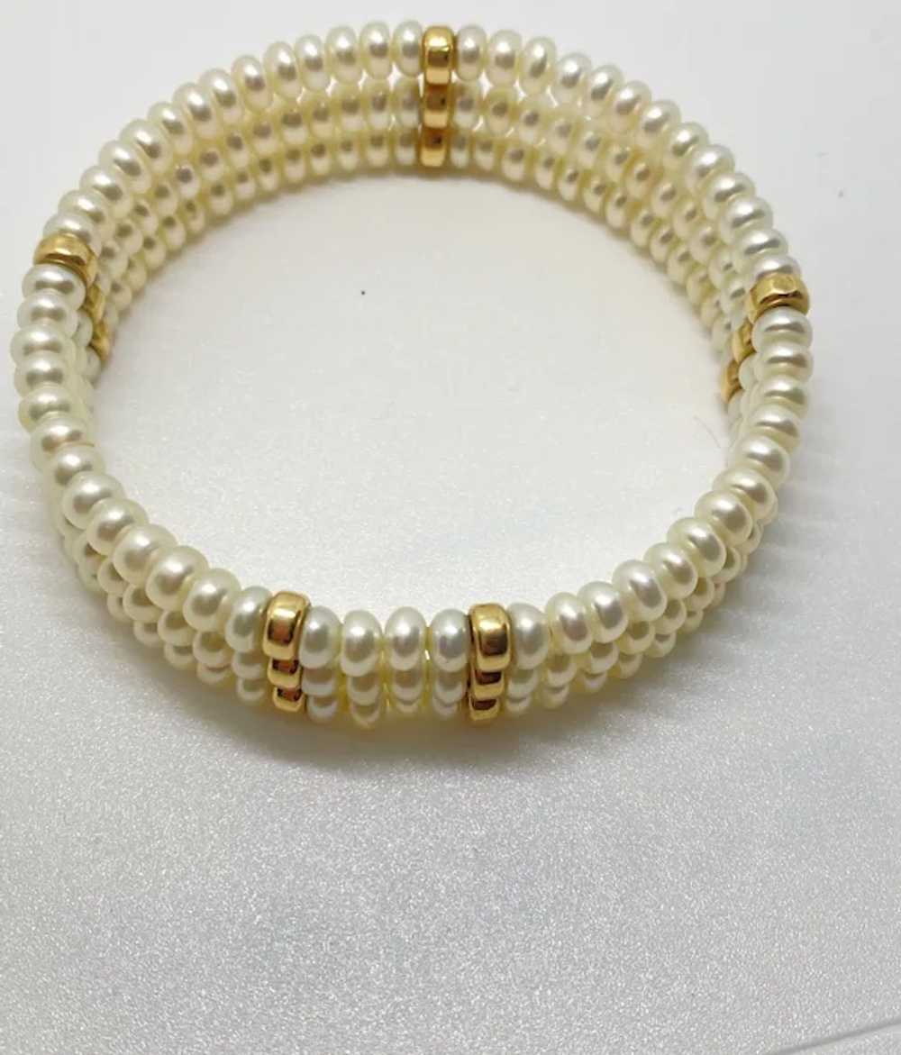 Vintage Genuine Cultured Fresh water Pearls Cuff … - image 2