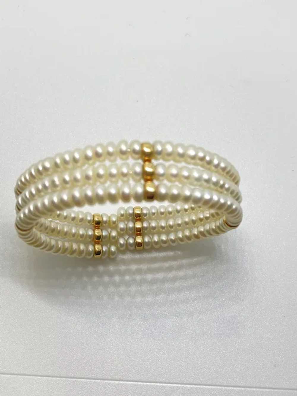 Vintage Genuine Cultured Fresh water Pearls Cuff … - image 3