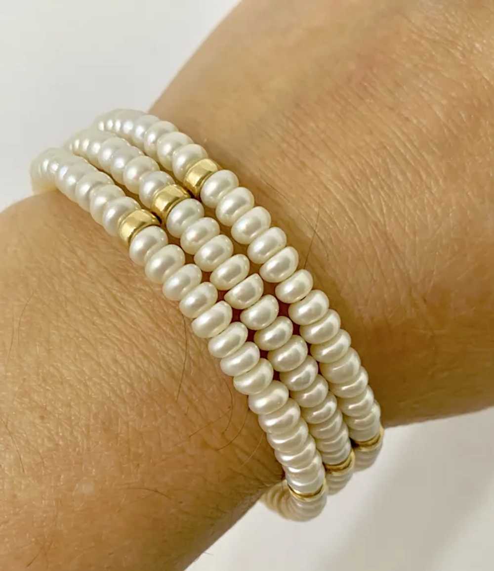 Vintage Genuine Cultured Fresh water Pearls Cuff … - image 5