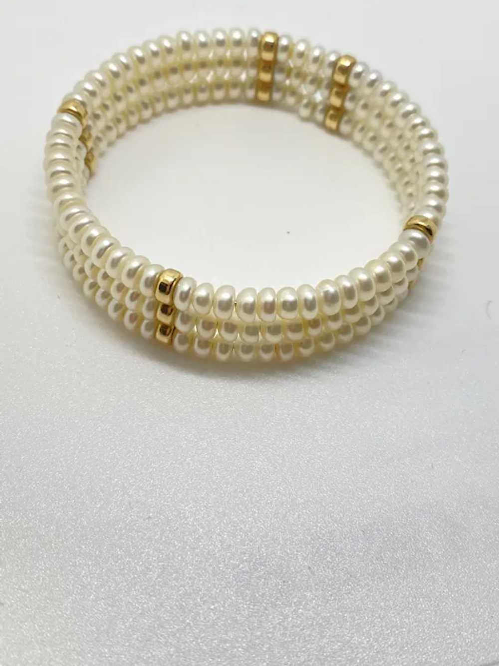 Vintage Genuine Cultured Fresh water Pearls Cuff … - image 7