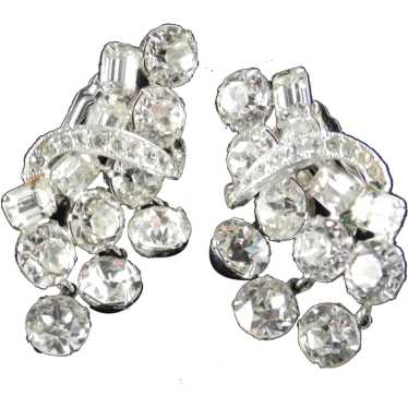 Eisenberg Dentelle Faceted Rhinestone Dangle Earr… - image 1