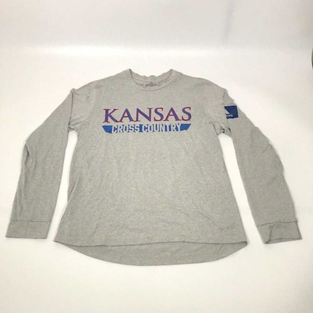 Kansas Jayhawks Men Shirt Small Adidas Gray Long … - image 1