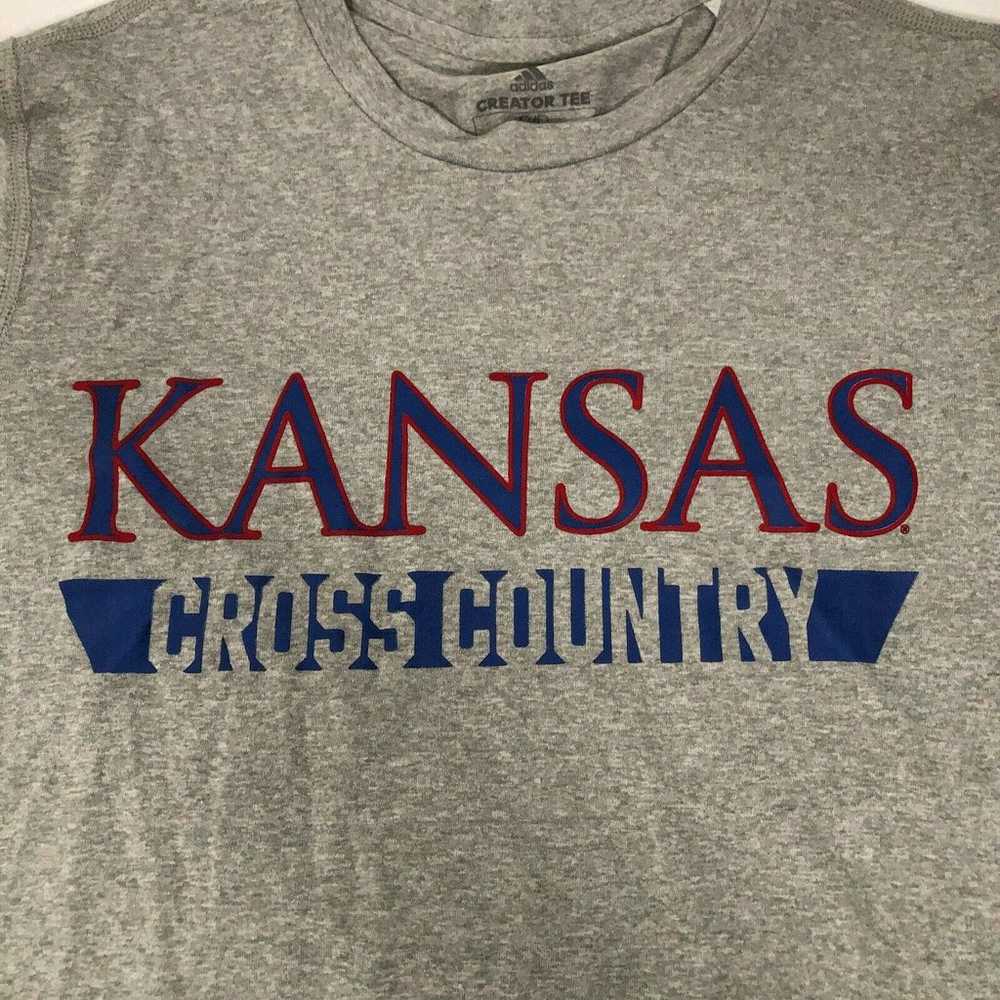 Kansas Jayhawks Men Shirt Small Adidas Gray Long … - image 2