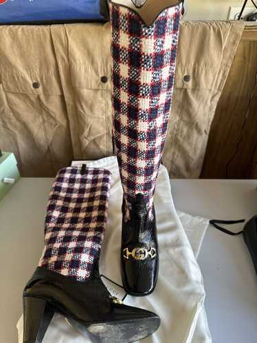 Gucci Gucci GG Zumi Plaid Tweed Boots