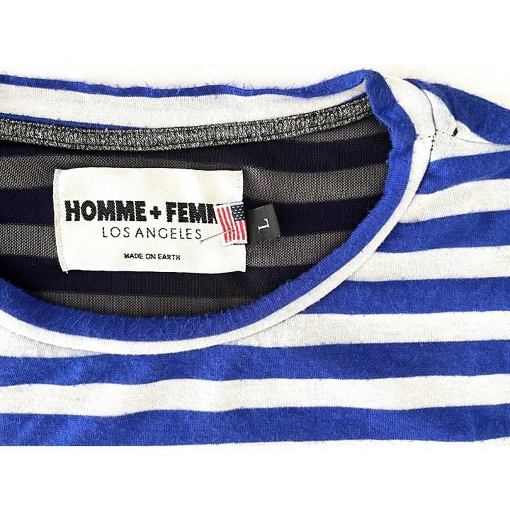 Homme + Femme Striped T-Shirt Top Men's Large Uni… - image 5