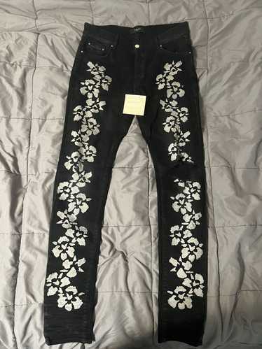 Amiri Amiri hibiscus print jeans black