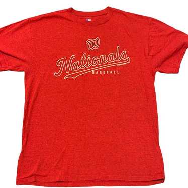 Washington nationals mlb team apparel brand red t… - image 1
