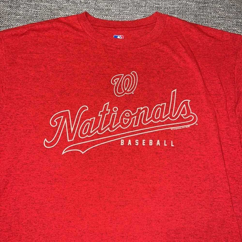 Washington nationals mlb team apparel brand red t… - image 2