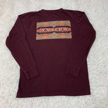 Pendleton Shirt Adult Medium Maroon Long Sleeve Cr