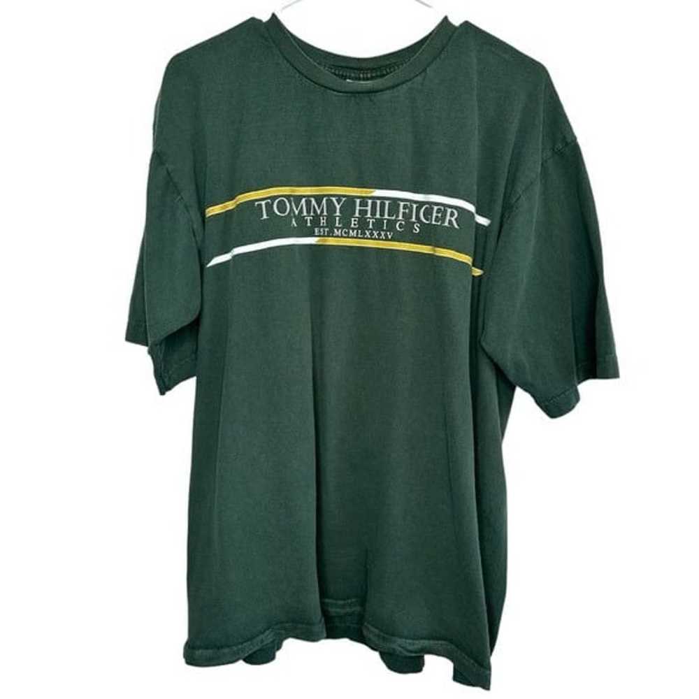 TOMMY HILFIGER Vintage 90's Green Crewneck Shirt - image 1