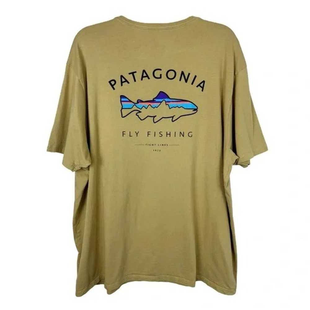 Patagonia | Fly Fishing Mustard Yellow Graphic Te… - image 3