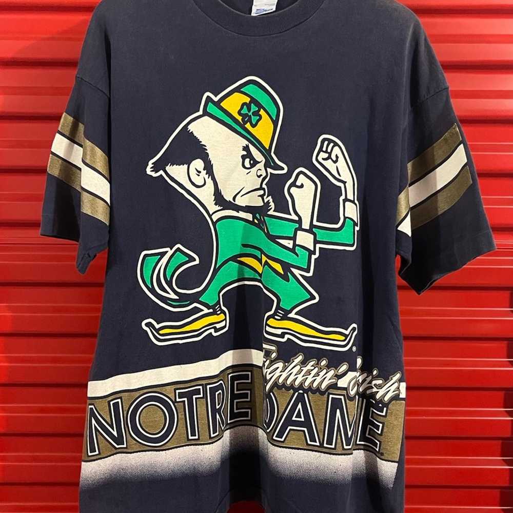 Vtg 90s Salem Sportswear Notre Dame Fighting Iris… - image 1