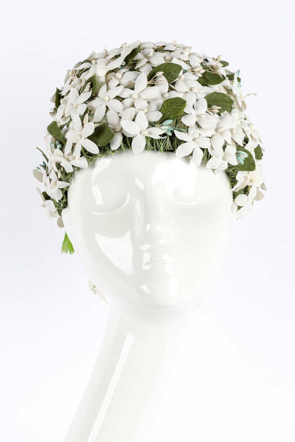 ADOLFO Floral Tarboosh Hat - image 2