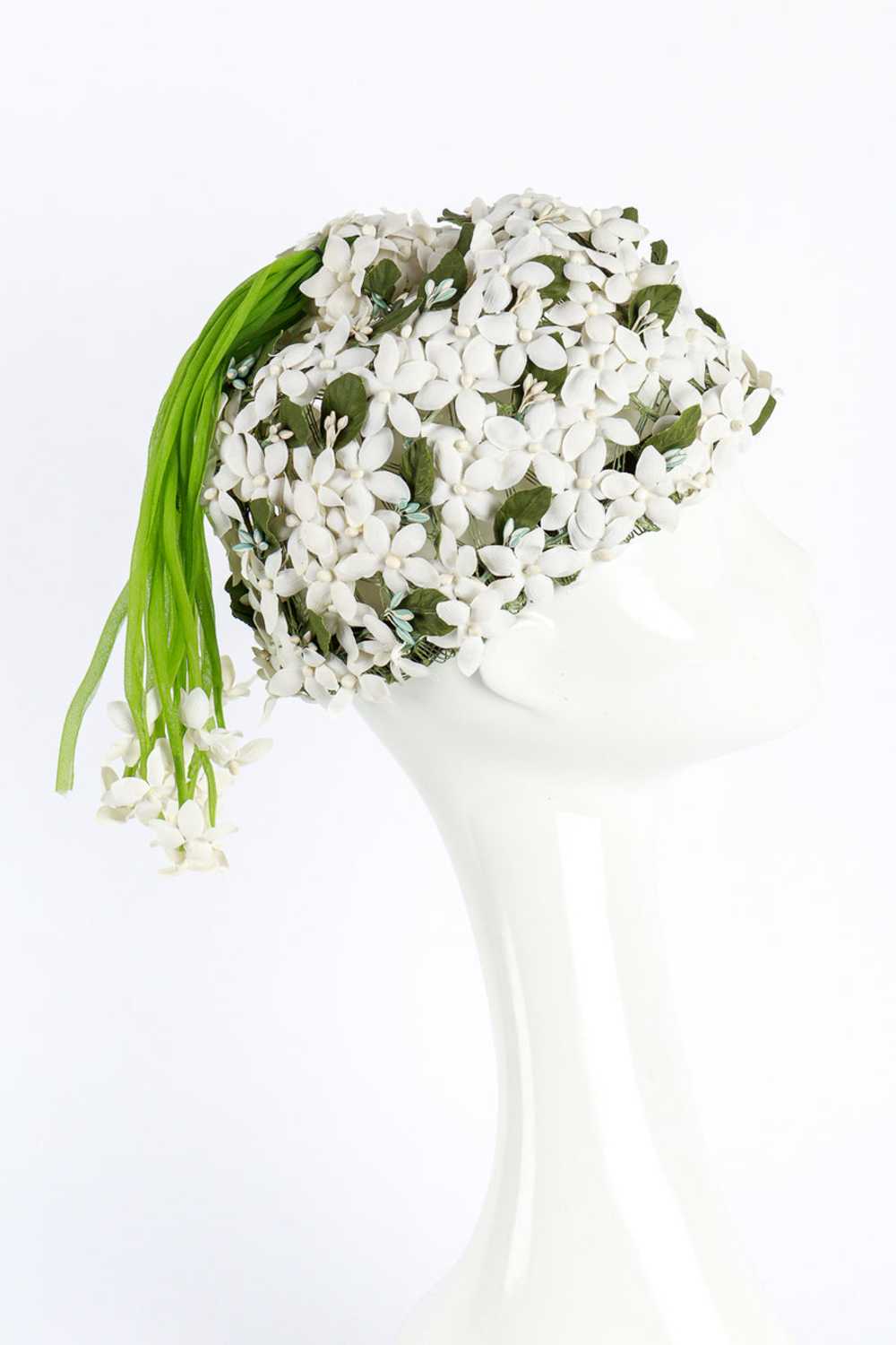 ADOLFO Floral Tarboosh Hat - image 3