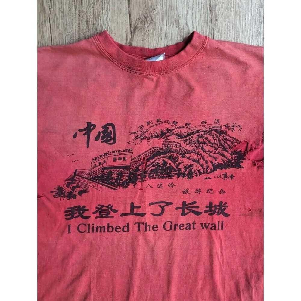 VINTAGE China "I Climbed the Great Wall" Red Chin… - image 3