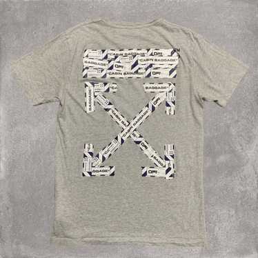 Off-White Off White Airport Tape Arrow Grey Tee - image 1