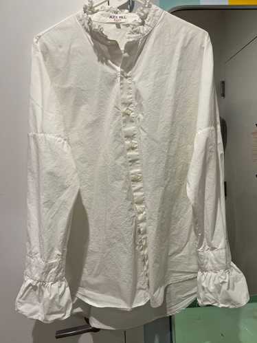 Alex Mill Blake Ruffle Shirt in Cotton Voile (XL) 