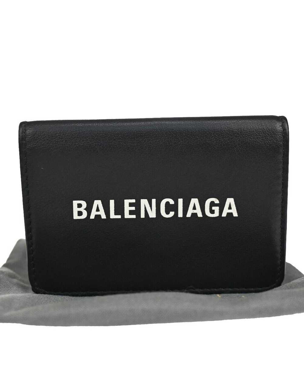 Balenciaga Sophisticated Leather Trifold Wallet w… - image 1