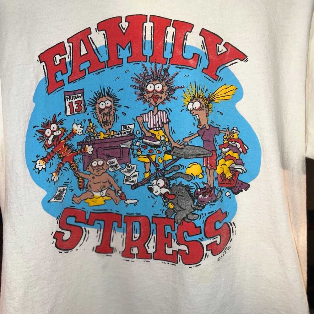 1992 "FAMILY STRESS" Chaotic Comic T-Shirt Size M… - image 3