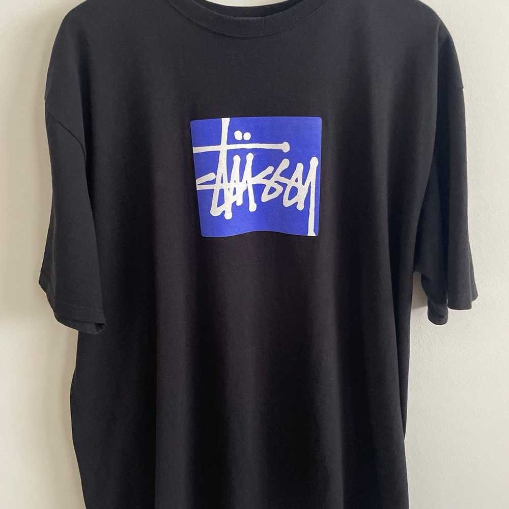 Men’s Stussy Box Logo Black T Shirt Size XL - image 1