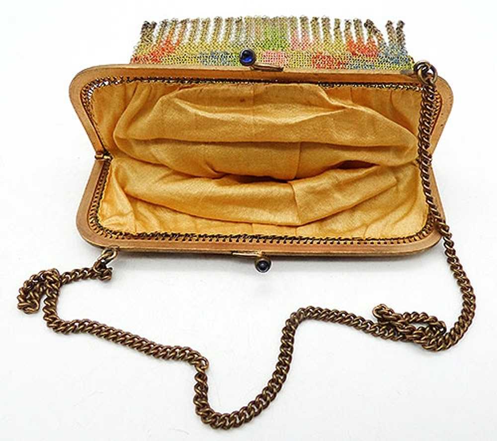 German Art Deco Enamel Dresden Mesh Purse - image 2