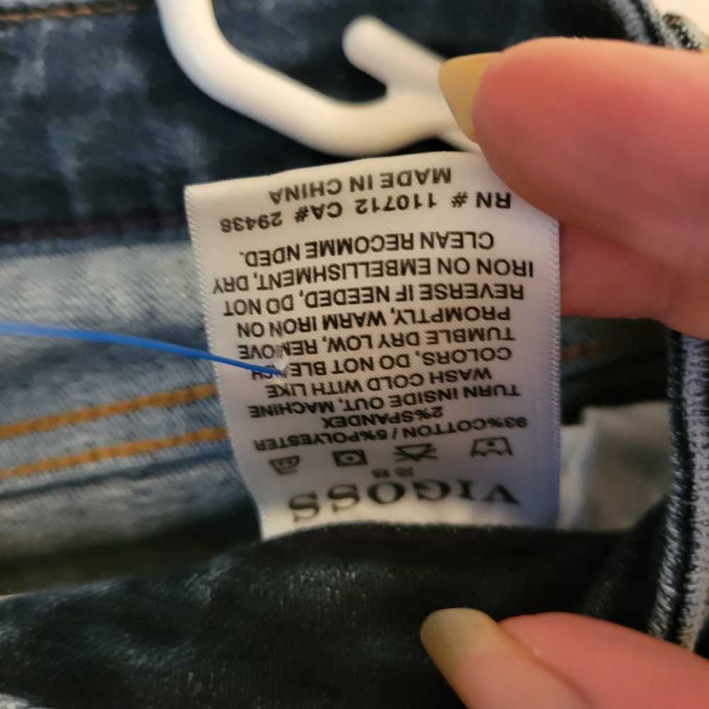 Designer Vigoss Boot Cut Jeans Distressed Size 28 - image 4
