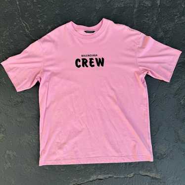 Balenciaga Crew Pink Oversized Tee Rue De Sevres … - image 1