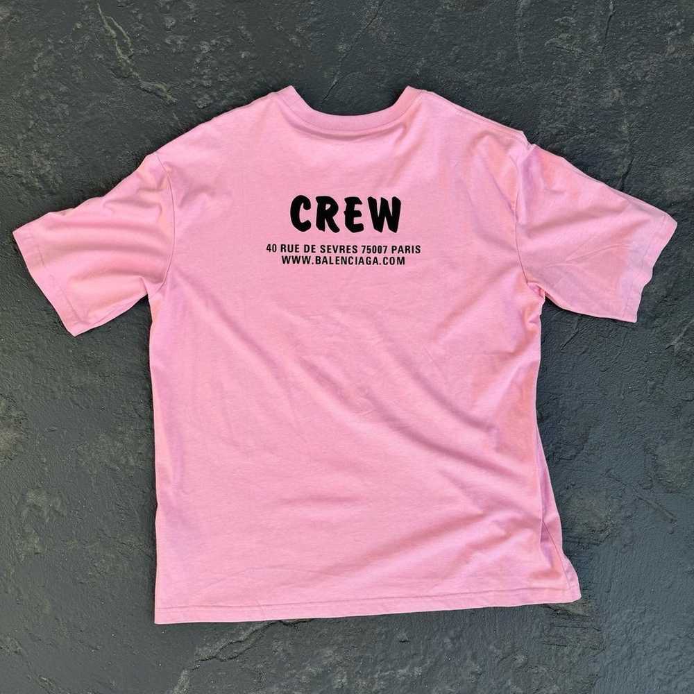Balenciaga Crew Pink Oversized Tee Rue De Sevres … - image 3
