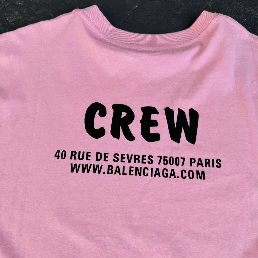 Balenciaga Crew Pink Oversized Tee Rue De Sevres … - image 4