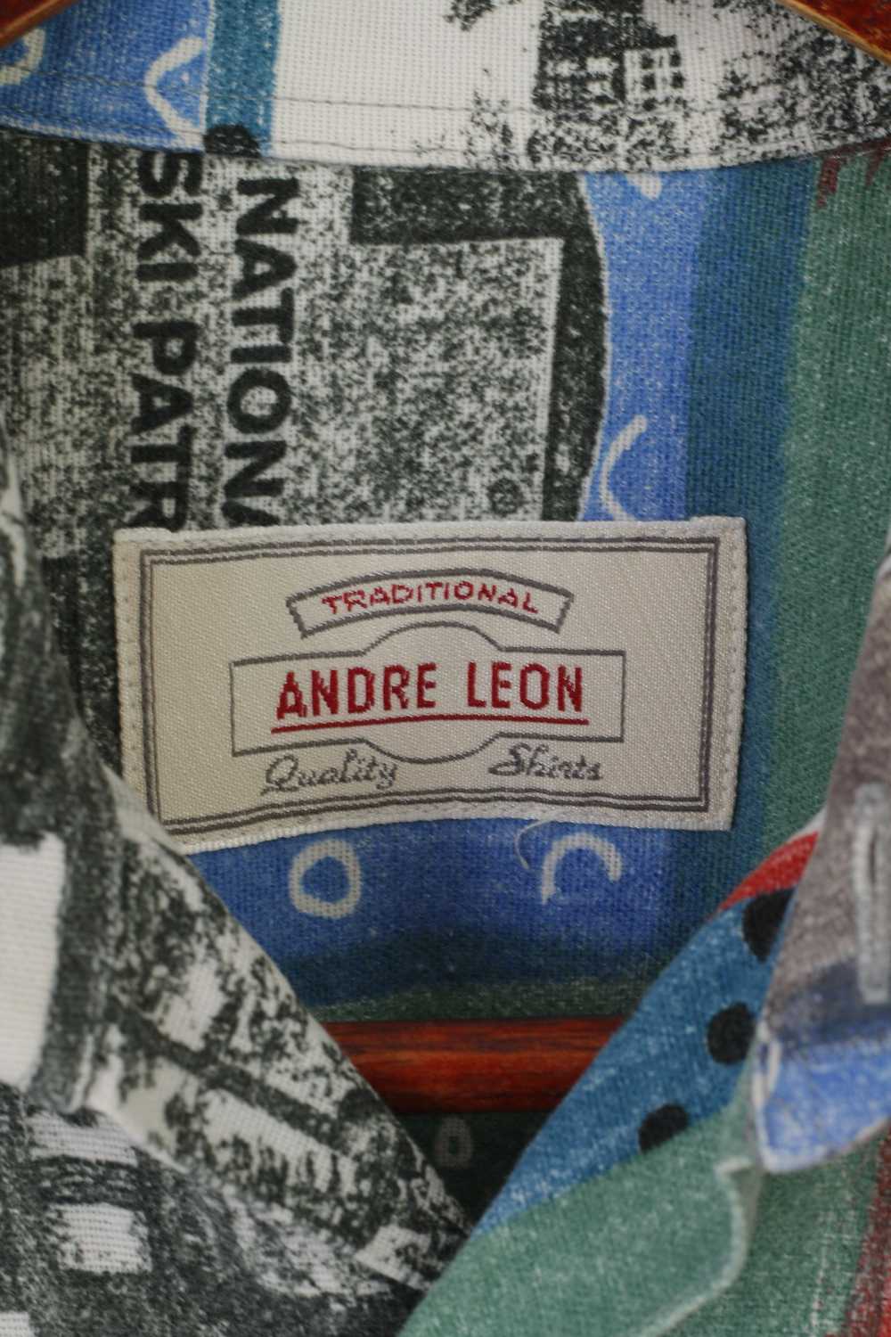 Vintage Andre Leon Men M Casual Shirt Multicolour… - image 4