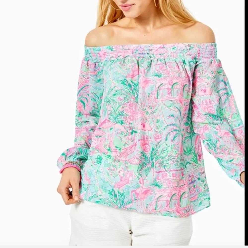 Lilly Pulitzer Maryellen Top Off the Shoulder Bal… - image 1