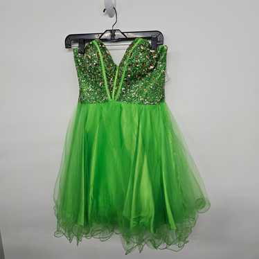 Green Sequin Strapless Dress