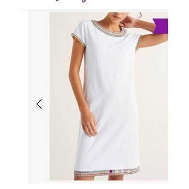 Boden white seña embroidered midi shirt dress 8
