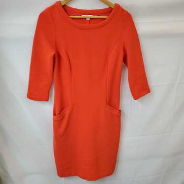 Boden Women's Otoman Orange Shift Dress with Pock… - image 1