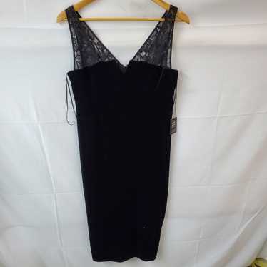 Express Black Velvet Lace Dress Size Medium with … - image 1