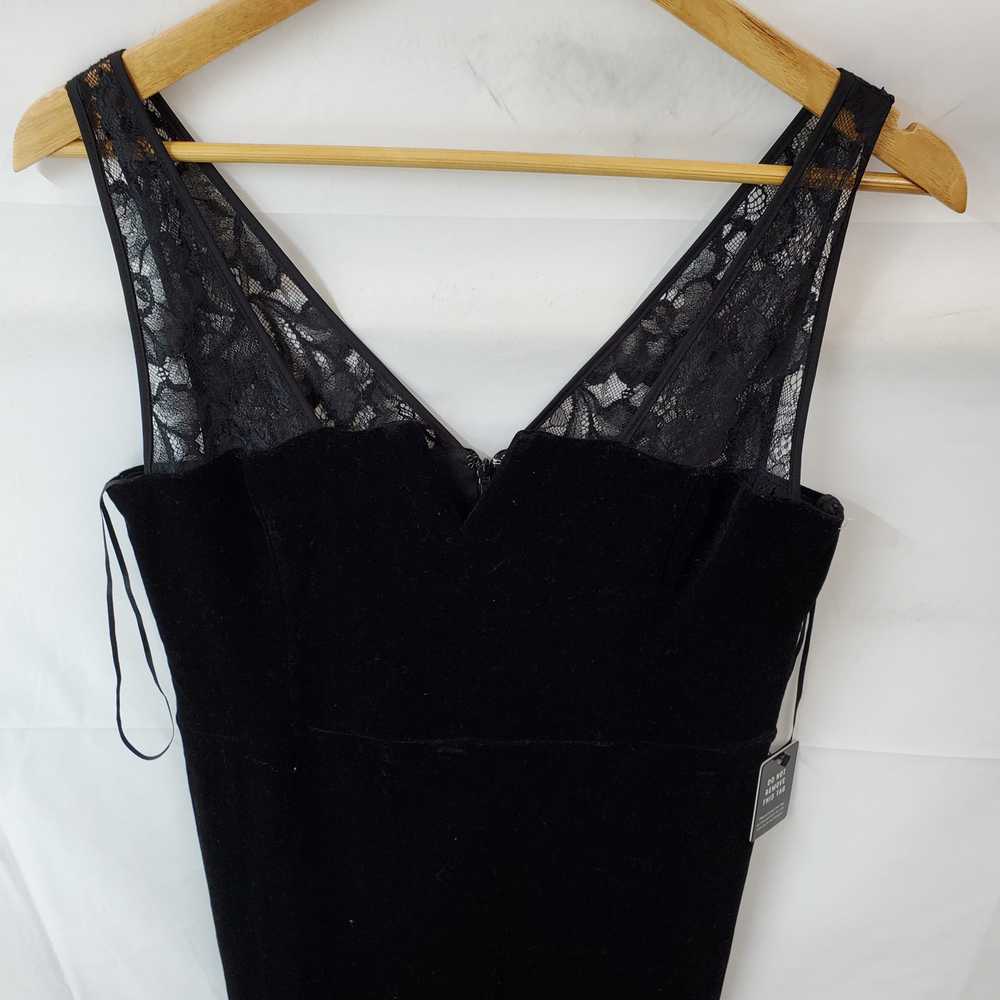 Express Black Velvet Lace Dress Size Medium with … - image 2