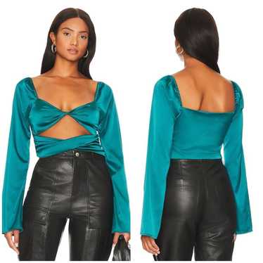 MORE TO COME Cyntia Twist Front Top In Teal