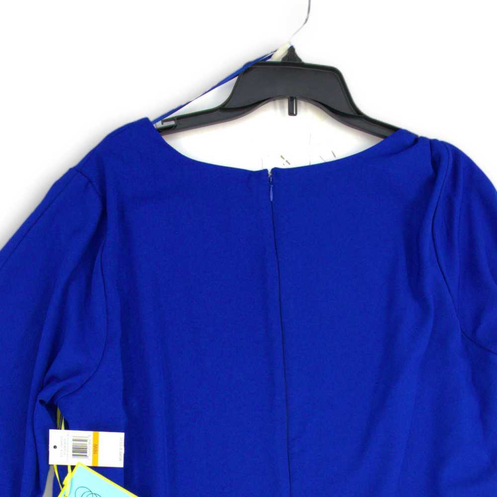 NWT CeCe Womens Blue Round Neck 3/4 Sleeve Back Z… - image 4