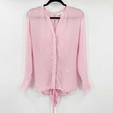 Sandro Button Down Blouse Women's Size S Pink Lon… - image 1