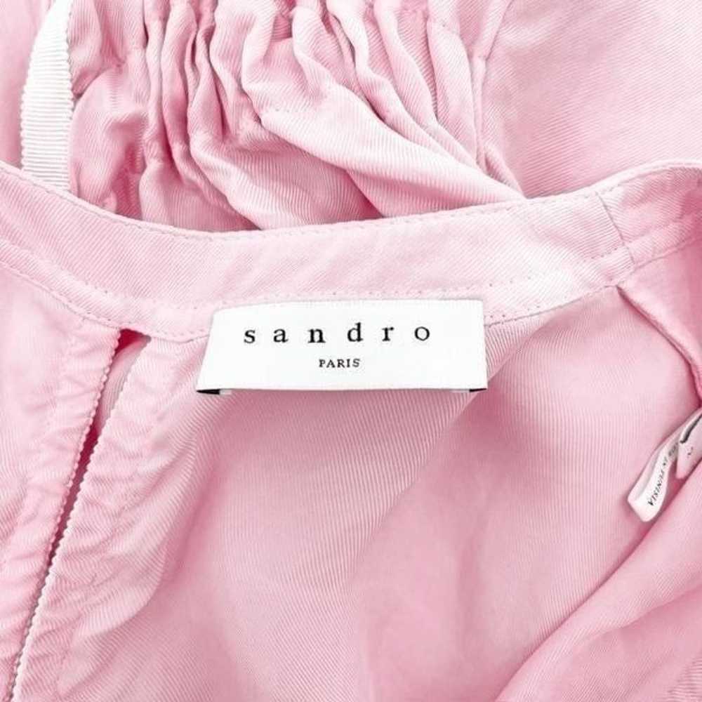 Sandro Button Down Blouse Women's Size S Pink Lon… - image 3