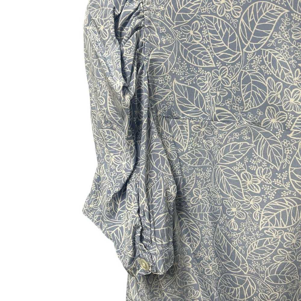 Veronica Beard Garland Floral Print Silk Puff Sle… - image 3
