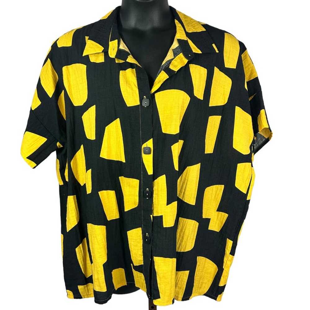 TRINE KRYGER SIMONSEN women's black yellow geomet… - image 1