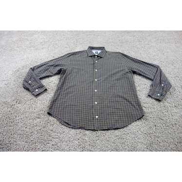 Eleventy Eleventy Shirt Mens XL Gray Plaid Button 
