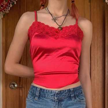 Lace Red Lace Cami w/ a Magenta sheen WILL BE STE… - image 1