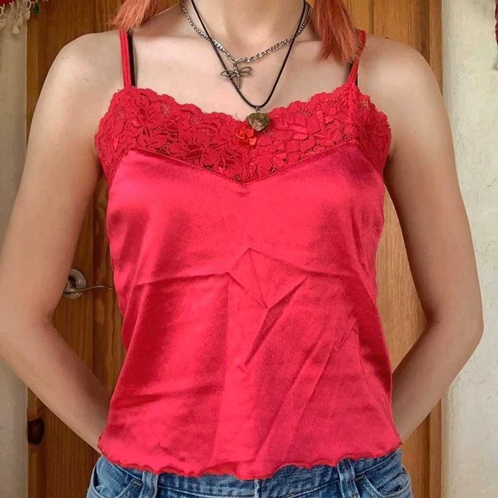 Lace Red Lace Cami w/ a Magenta sheen WILL BE STE… - image 3