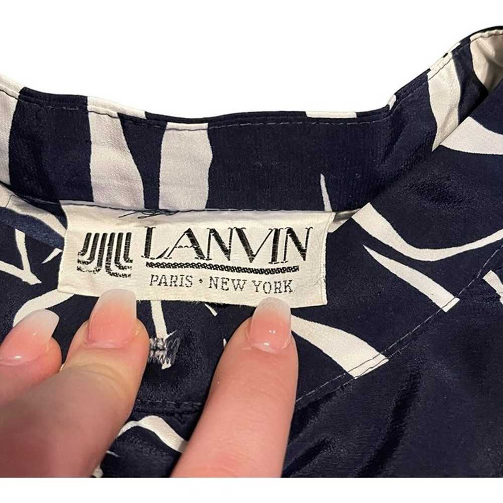 Lanvin Paris New York Long Sleeve Button Seagull … - image 3