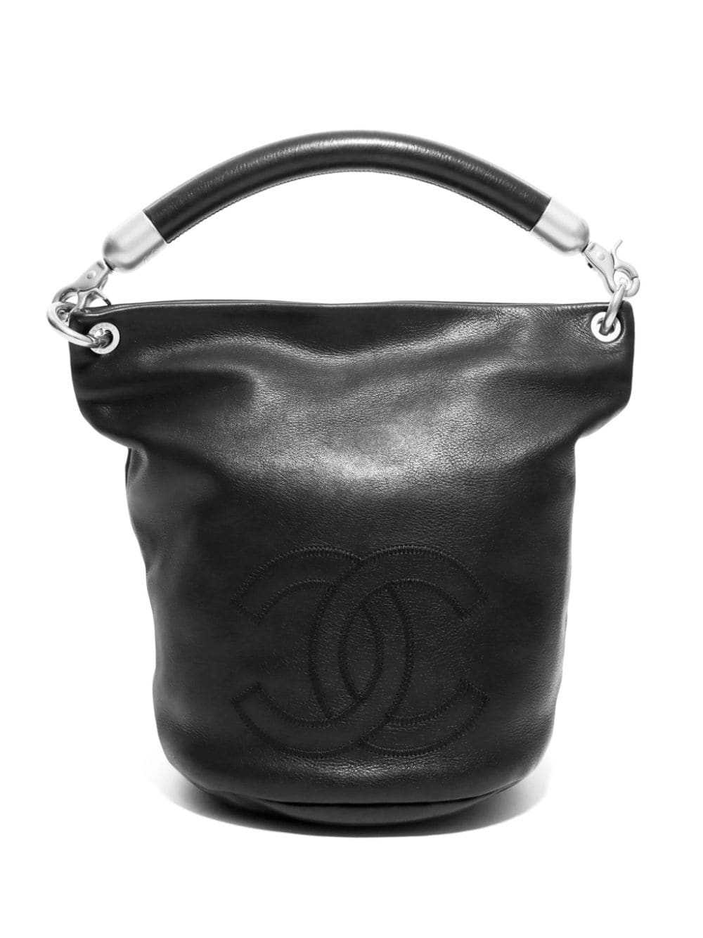 CHANEL Pre-Owned 2000 CC stitch bucket bag - Black - image 1
